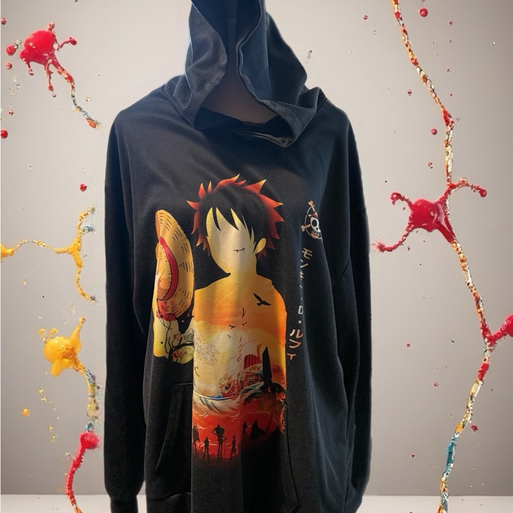 Handmade‎ Black Graphic Crewneck Sweater